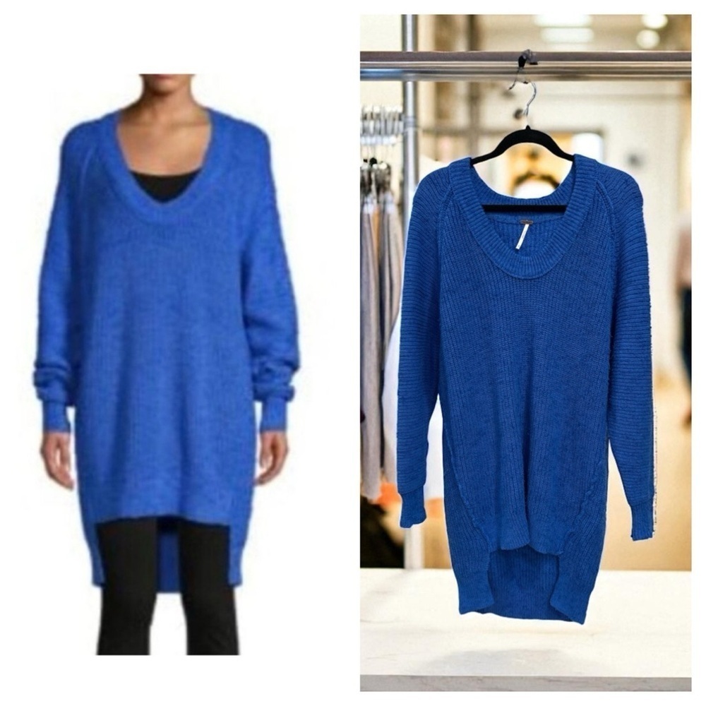 Free People Womens Sunday Scoop Oversized Hi-Low Tunic Sweater oversized Size XS